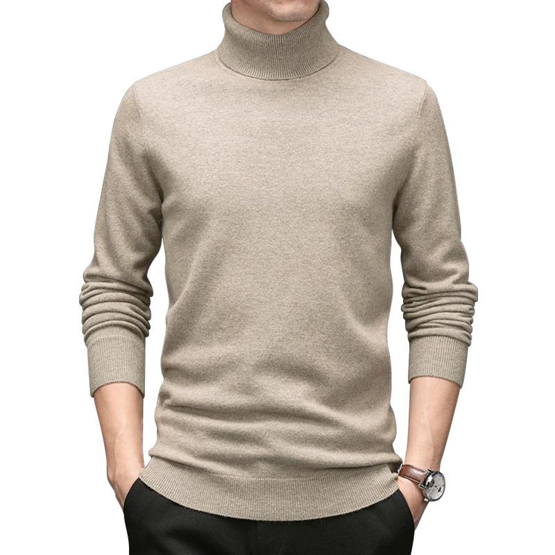 Turtleneck Herrtröja Tjock Sektion Tröja Slim Fit