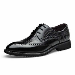 2024 New Fashion Brogue Skor Snidade Herrskor Formell Business Casual Svarta Mäns Koklänningsskor