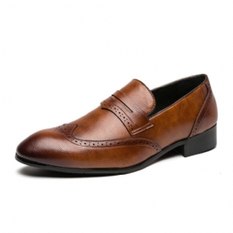 Brogue Skor Herrskor Slip-on Andas Trendig Ungdom Business Casual Klänning Spetsiga Ärtor