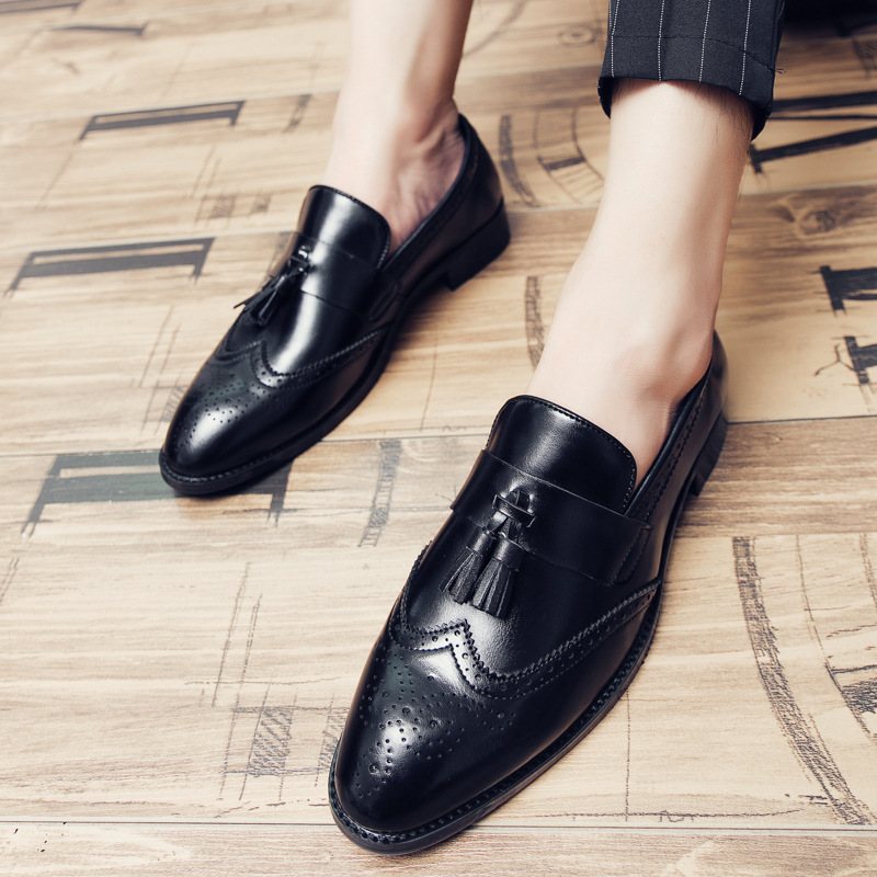 Brogue Skor Herrskor Slip-on Andas Trendig Ungdom Business Casual Klänning Spetsiga Ärtor