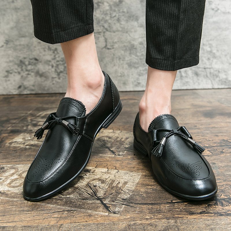 Brogue Skor Snidade Spetsiga Klänning Herr Trend Höst Andas Tofs Slip-on