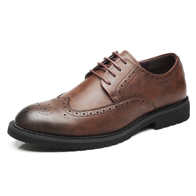 Brogues Carved Casual Shoes Retro Skor Män Formell Business Klänning