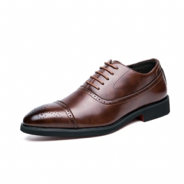 Plus Size Business Casual Oxford Skor Mäns Svarta Klänning Mode Brogues Snidade Bröllopsskor