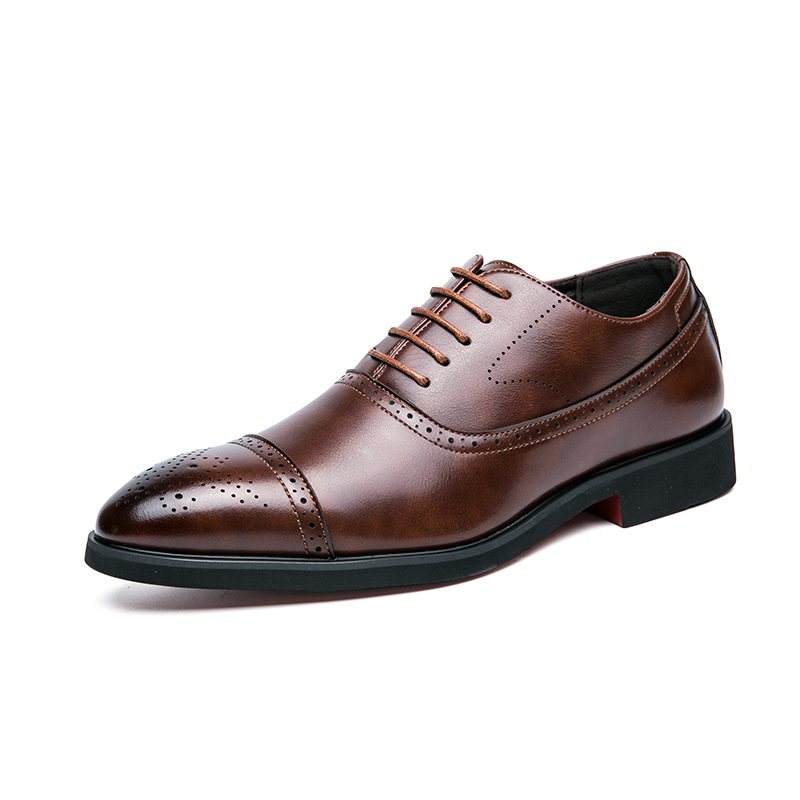 Plus Size Business Casual Oxford Skor Mäns Svarta Klänning Mode Brogues Snidade Bröllopsskor