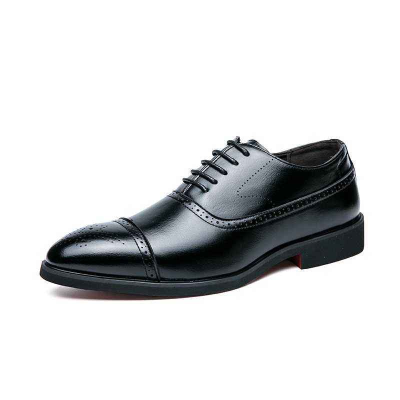 Plus Size Business Casual Oxford Skor Mäns Svarta Klänning Mode Brogues Snidade Bröllopsskor