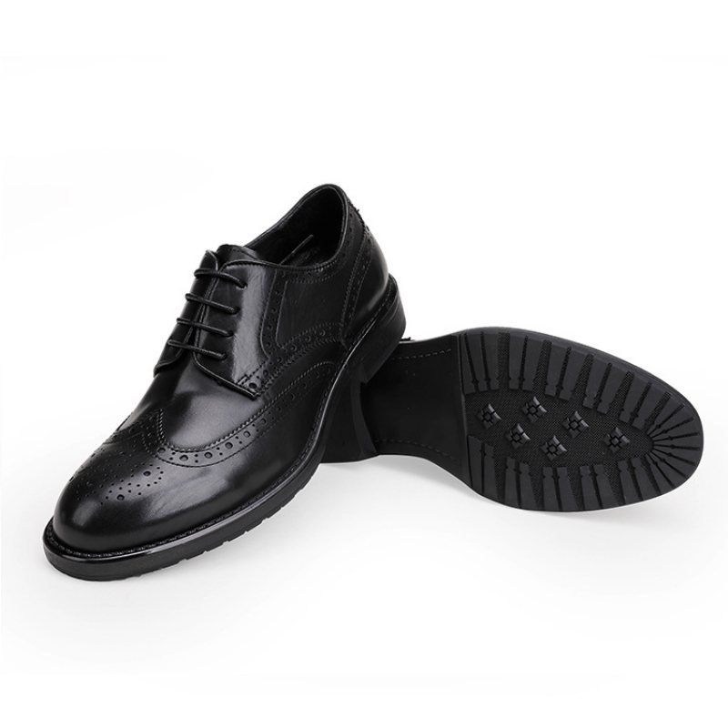 Skor Herr Läder Oxford Klänning Business Casual Brogue Graverade Bröllopsskor Derby