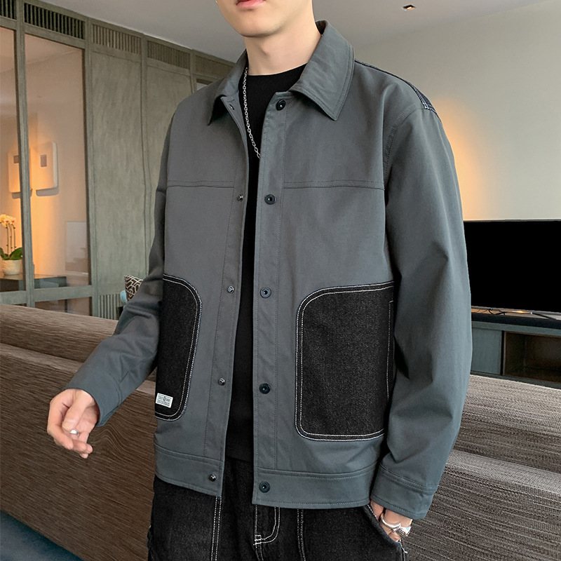 2024 Lapel Jacka Män Slim Fit Casual Tunn Kappa