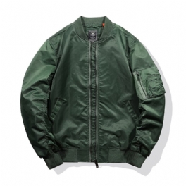 Aviator Jacka Baseball Uniform Cargo Herr Enfärgad