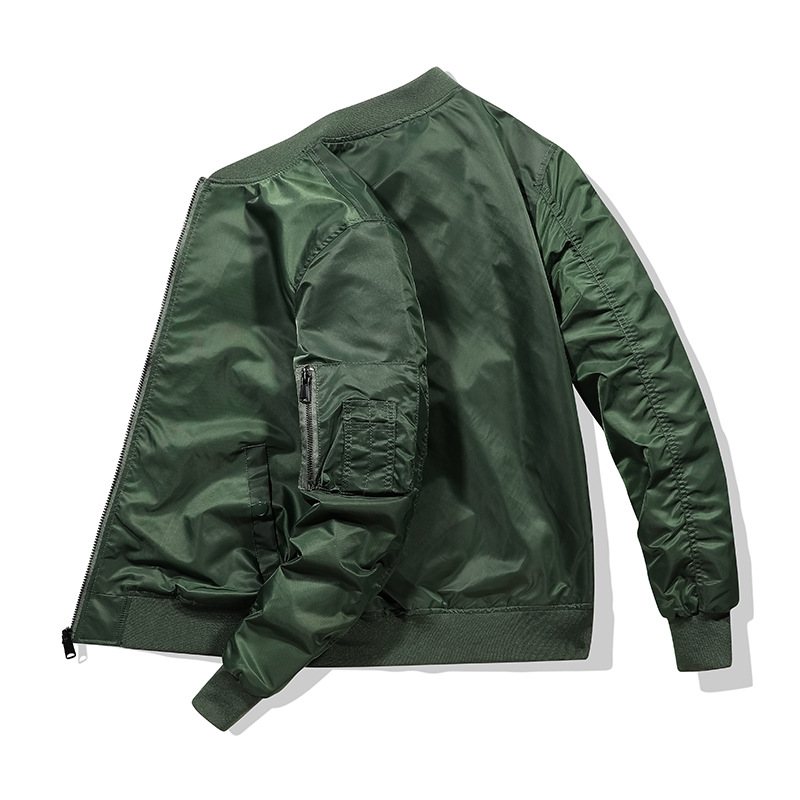 Aviator Jacka Baseball Uniform Cargo Herr Enfärgad