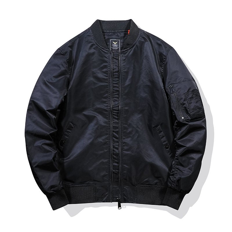 Aviator Jacka Baseball Uniform Cargo Herr Enfärgad