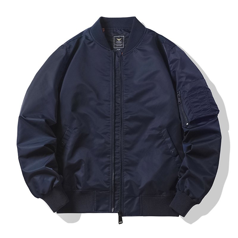 Aviator Jacka Baseball Uniform Cargo Herr Enfärgad