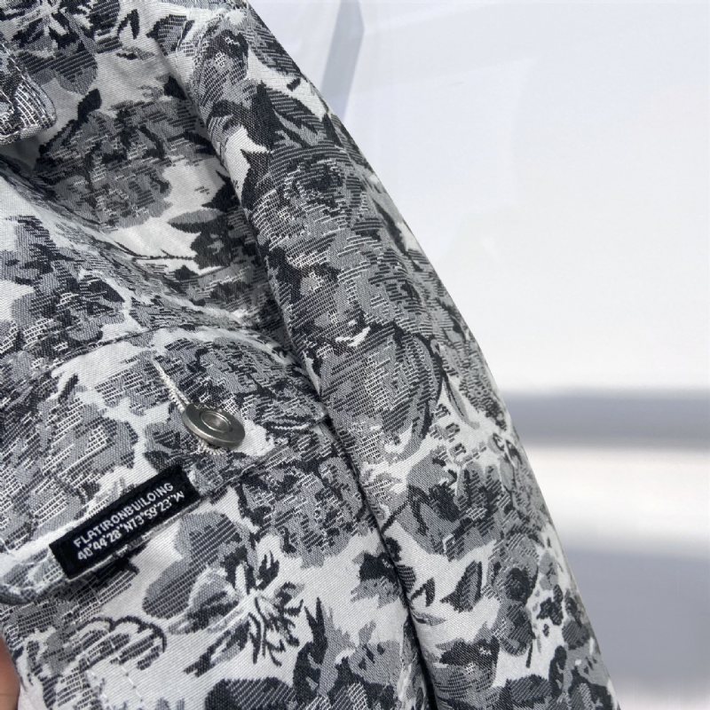 Herr Off-white Broderade Jacquard Arbetskläder Casual Jacka Blommig Kappa