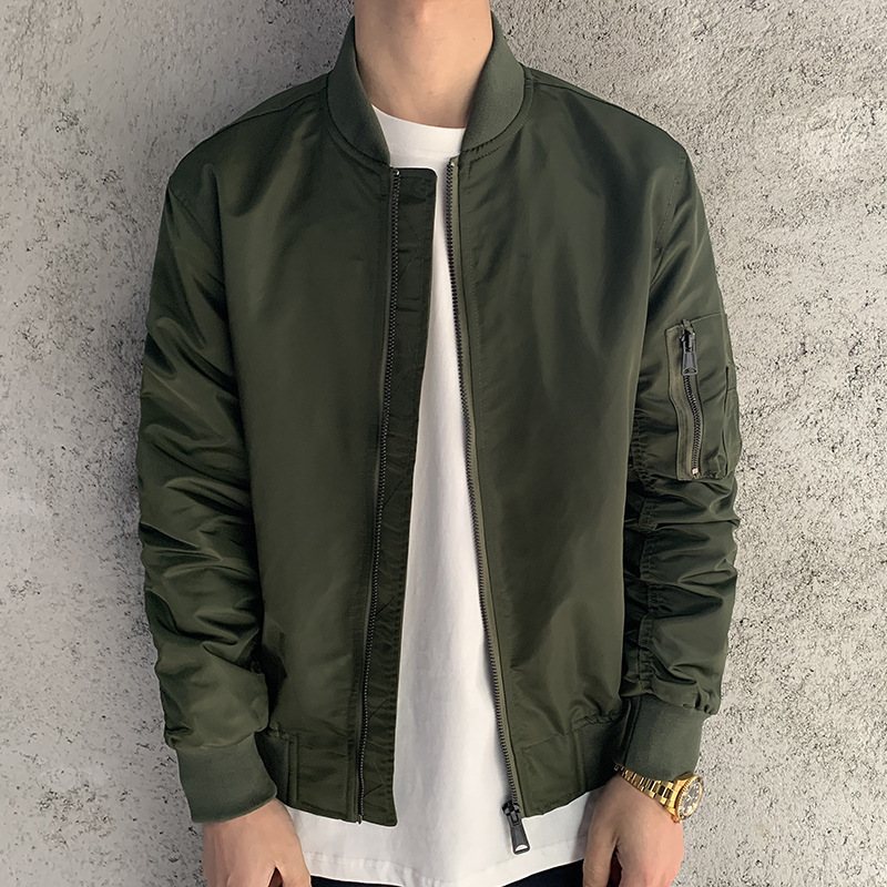 Herrjacka Enfärgad Army Green Casual Wearable