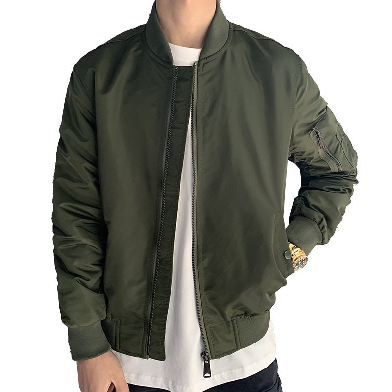 Herrjacka Enfärgad Army Green Casual Wearable