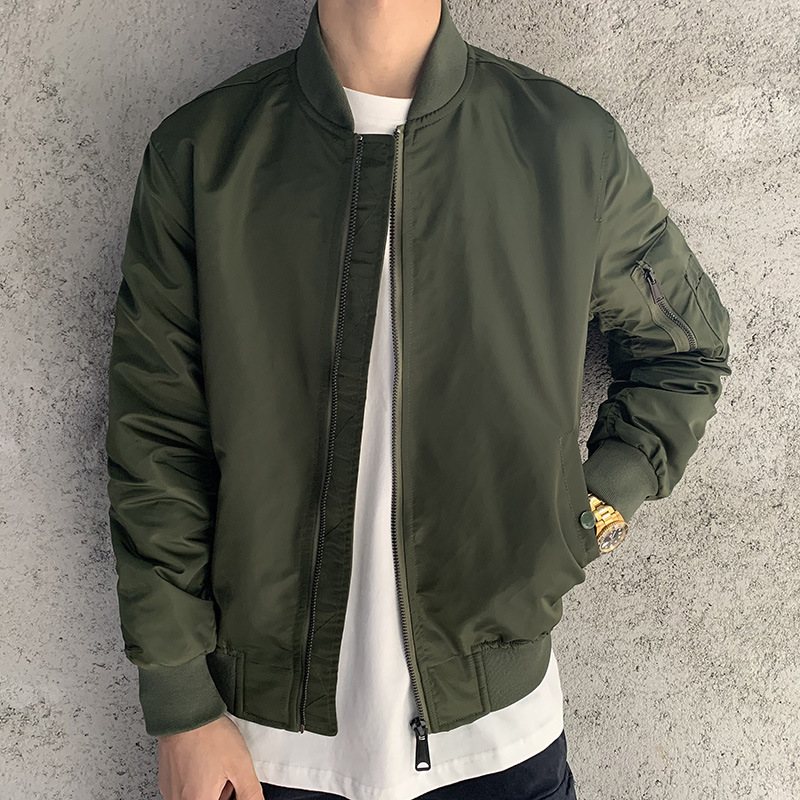 Herrjacka Enfärgad Army Green Casual Wearable