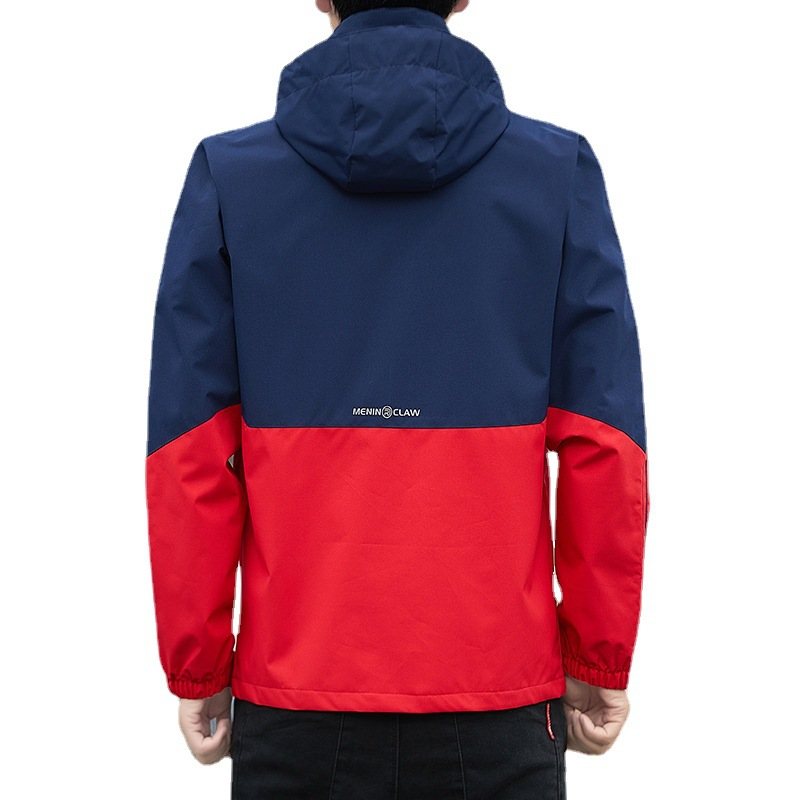 Herrjacka New Thin Coat Jacka Color Block Hood Casual