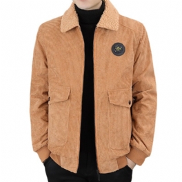 Herrjackor Casual Corduroy Lapel Dragkedja