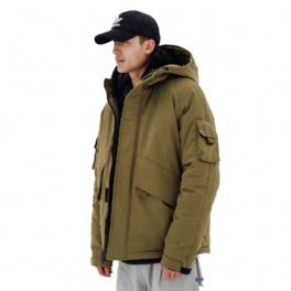 Tooling Cotton Jacket Herr Trendig Tjock Hooded Army Green