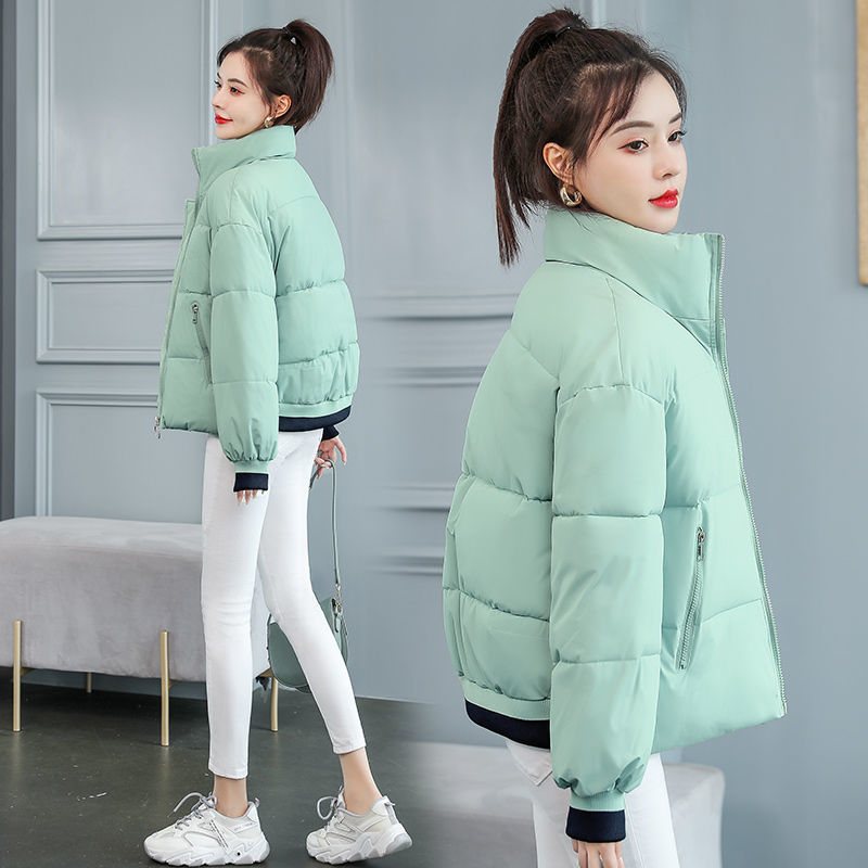 2024 Fashion Cotton Coat Damer Lös Kort Krage