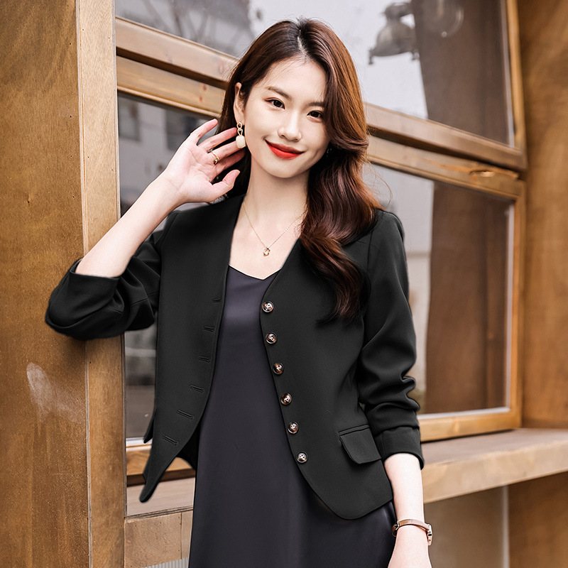 Casual Cropped Coat Dam 2024 Elegance Blazers Topp