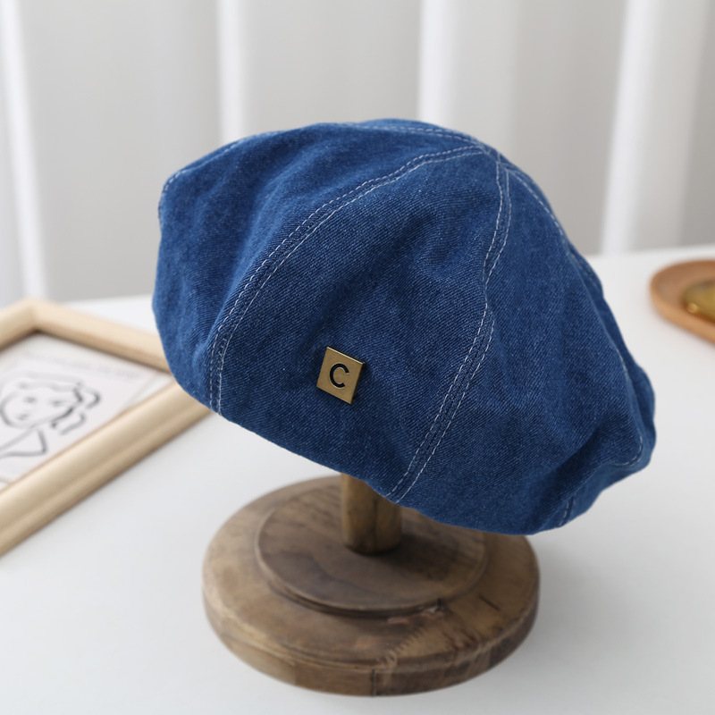 Mode Little Belle Hat Style Painter Hat Retro Denim Basker Girls