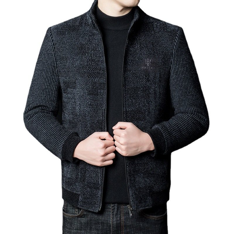 Herrjackor 2024 Ståkrage Casual Cropped Coat Slim Fit Dragkedja