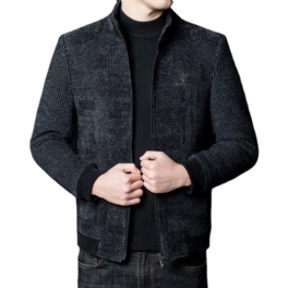 Herrjackor 2024 Ståkrage Casual Cropped Coat Slim Fit Dragkedja