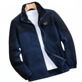 Jackor Herr Casual Fleece Coat Kraglös Dragkedja