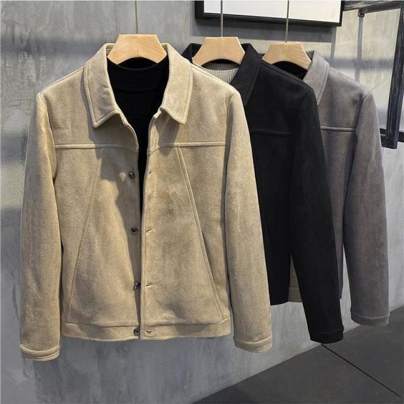 Män Slim Lapel Cropped Toppar Casual Coats