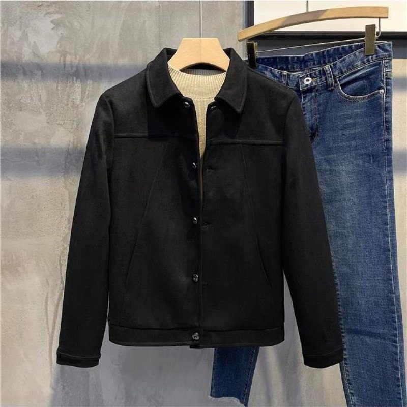 Män Slim Lapel Cropped Toppar Casual Coats