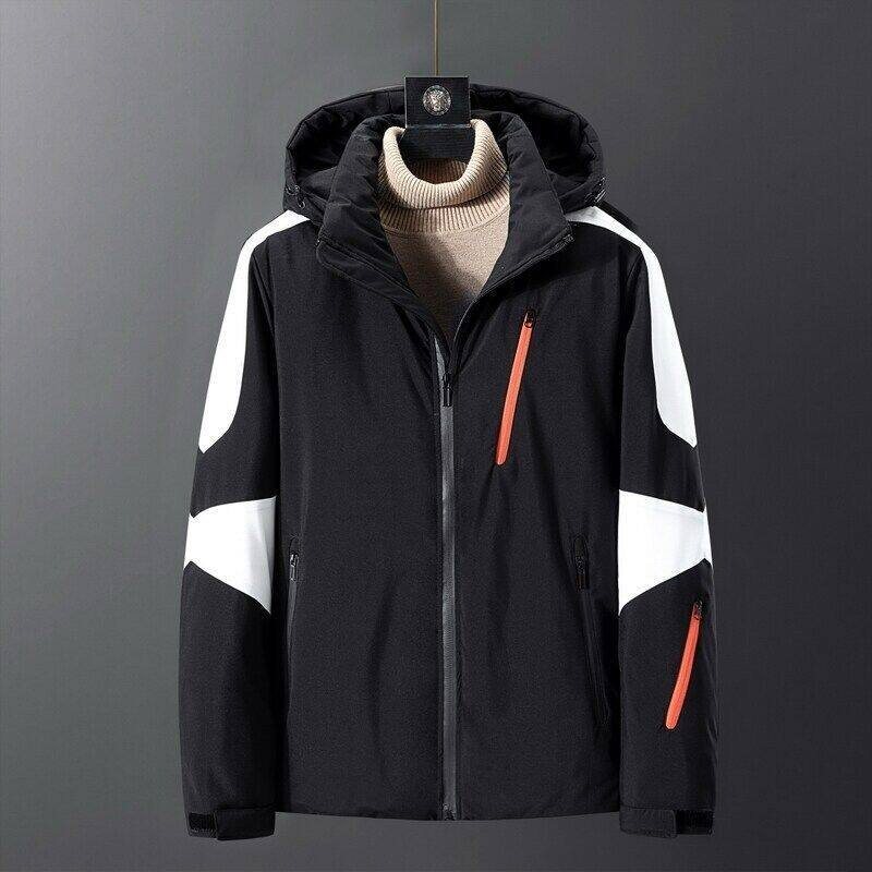 Mans Bomullsjacka Kort Mode Casual Hooded Warm