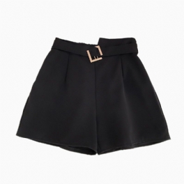 Chiffong Shorts Med Breda Ben Dam Hög Midja Casual Rak