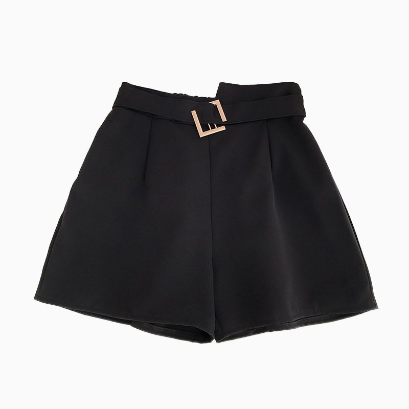 Chiffong Shorts Med Breda Ben Dam Hög Midja Casual Rak