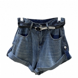 Dam Jeans Shorts Hög Midja Sommarklänning Hem