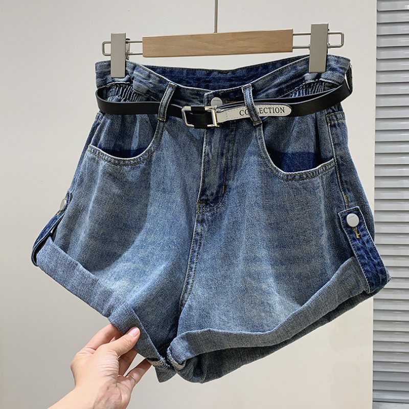 Dam Jeans Shorts Hög Midja Sommarklänning Hem