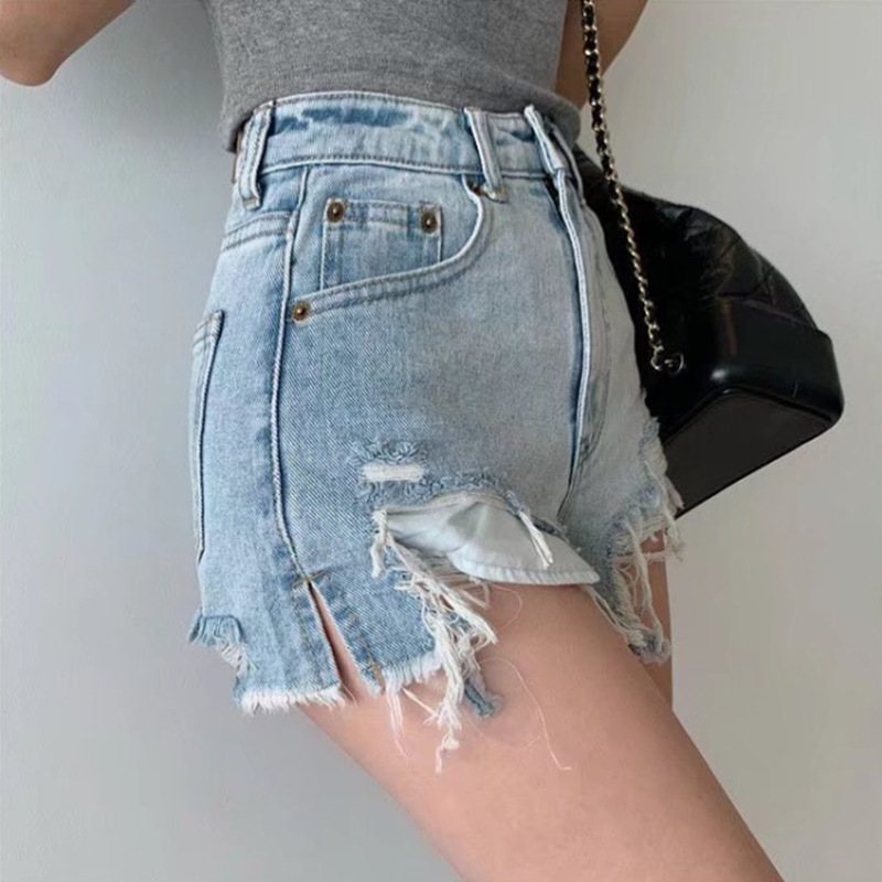 Dam Jeans Shorts Tunn Sektion High Waist Trendiga