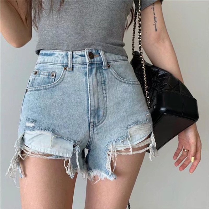 Dam Jeans Shorts Tunn Sektion High Waist Trendiga