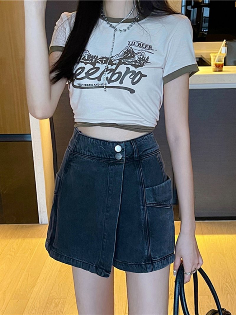 Dam Jeansshorts Nya High Waist Chic