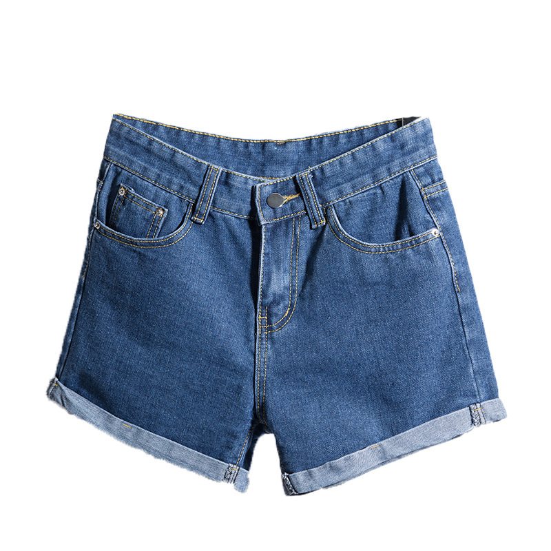 Damjeans Rullade Casual Shorts Med Hög Midja