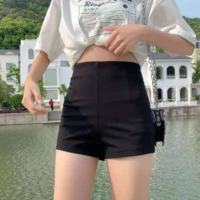 Damleggings Tunn Sektion Hög Midja Breda Ben Casual Shorts Trend