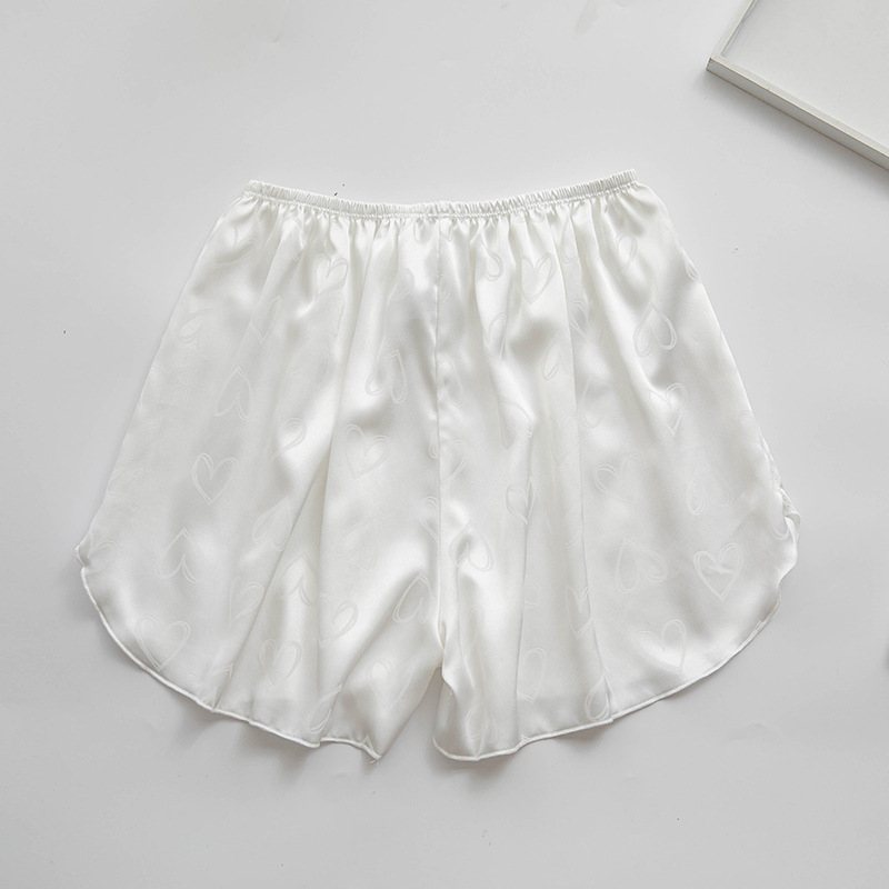 Dammode Jacquard Satin Shorts Lösa Tunna Hembyxor