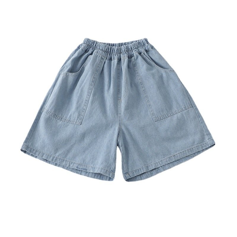 Damshorts Toppsömmar Överdimensionerade Fickor Lösa Casual Denim