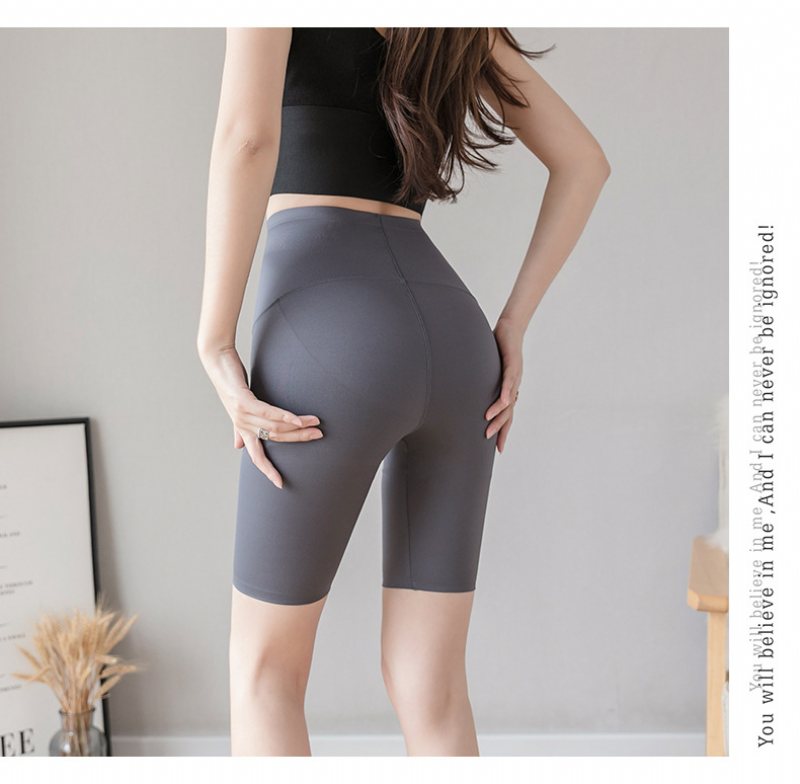 Fempunktshorts Dam Hög Midja Elastisk Yoga Fitness