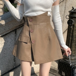 Khaki Wide Leg Dam Hög Midja Mode Lös