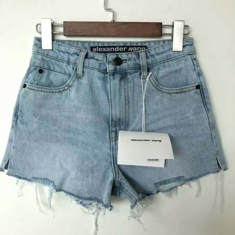 Shorts För Kvinnor Med Hög Midja Råkant Denim