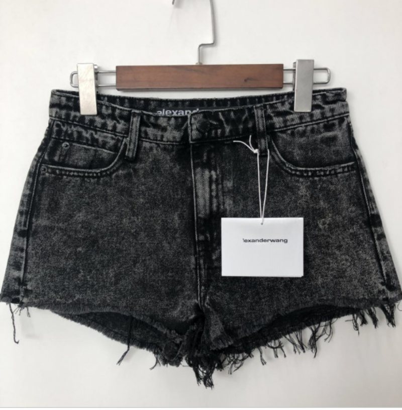 Shorts För Kvinnor Med Hög Midja Råkant Denim