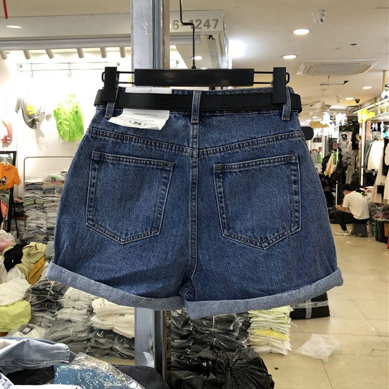 Svarta Och Gråa Jeansshorts Dam Hög Midja Breda Ben Löst