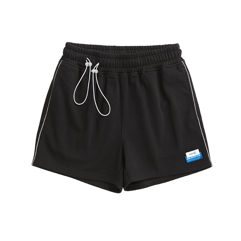 Träningsbyxor För Kvinnor Enfärgade Casual Reflekterande Shorts Med Hög Midja