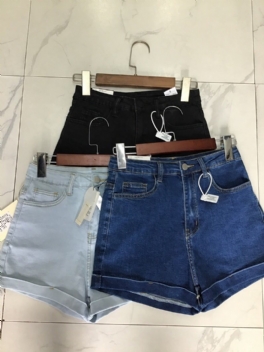 Vintage High Waist Stretch Damshorts Slim Fit Denim Shorts