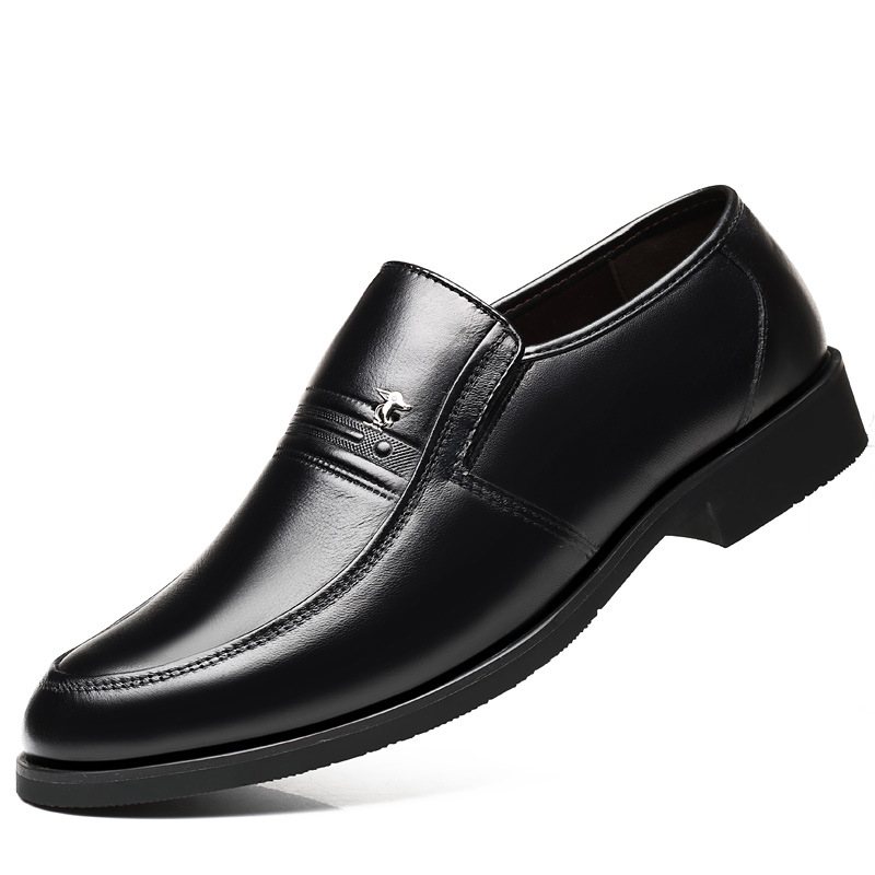 2019 Äkta Läder För Män Business Slip-on Dress Skor Pappa Herr